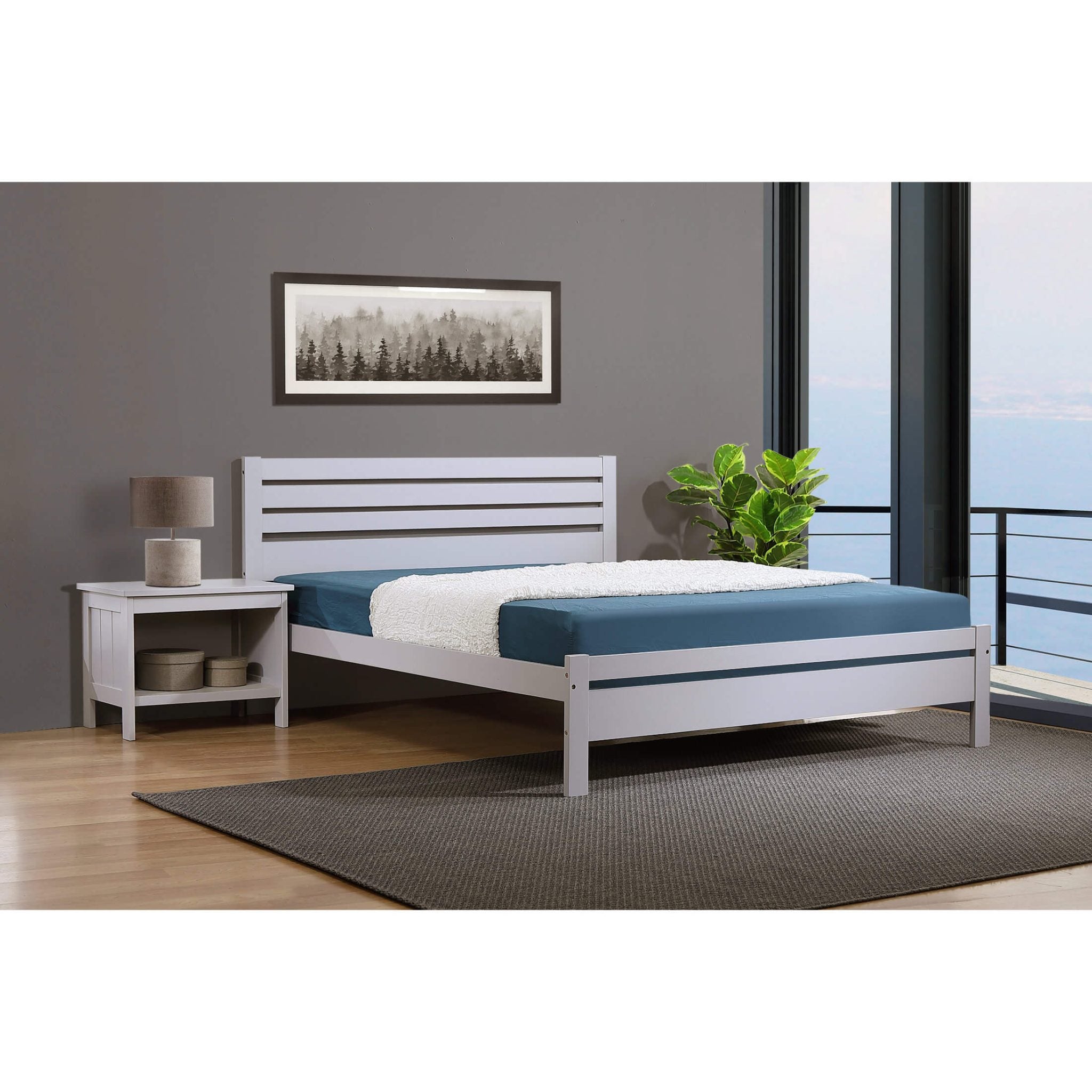 Ashley Grey Bed – Luxury Modern Bed Frame in Single, Double & King Size