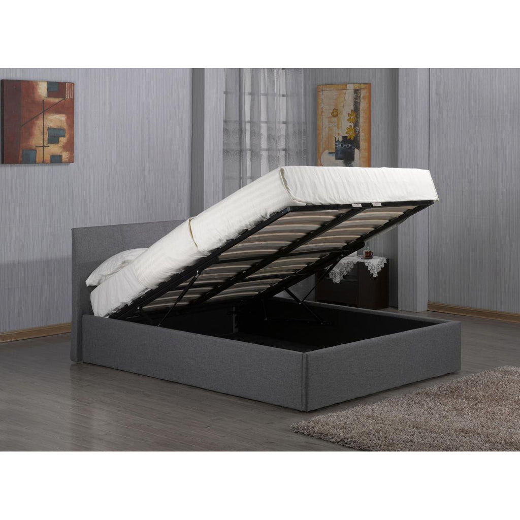 Elsa Grey Fabric Ottoman Storage Bed