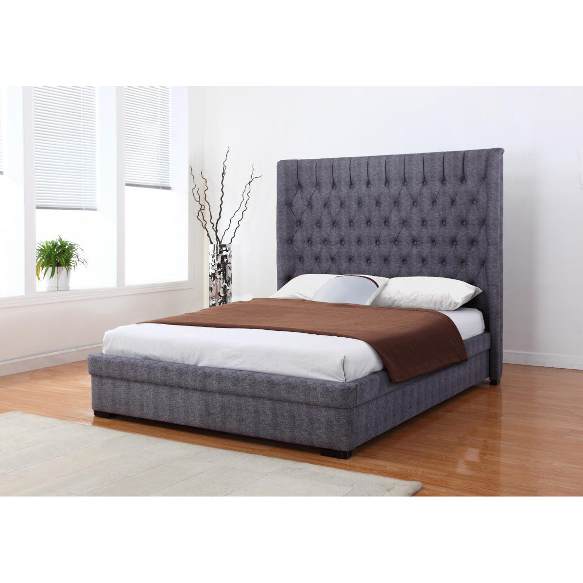 Fabrino Dark Grey Fabric Bed
