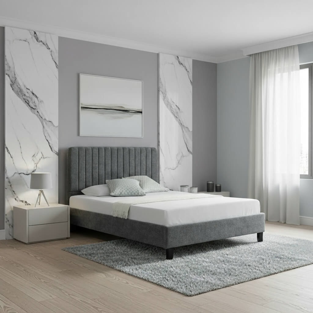 Viva Grey Fabric Bed