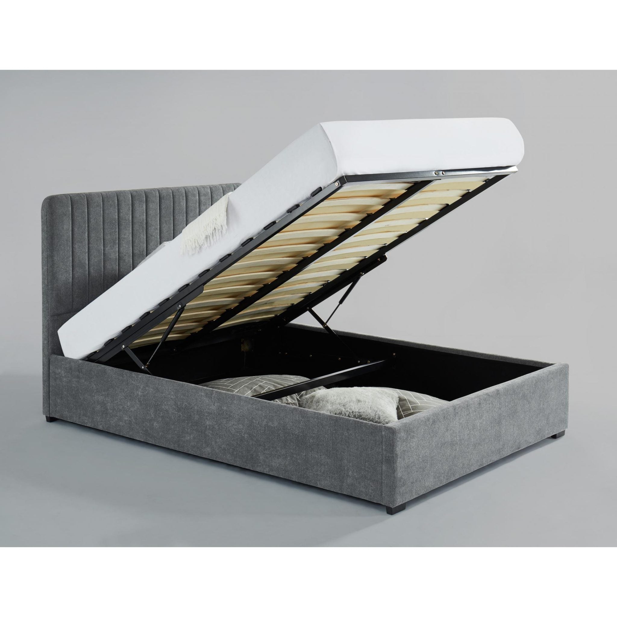 Viva Ottoman Grey Fabric Bed