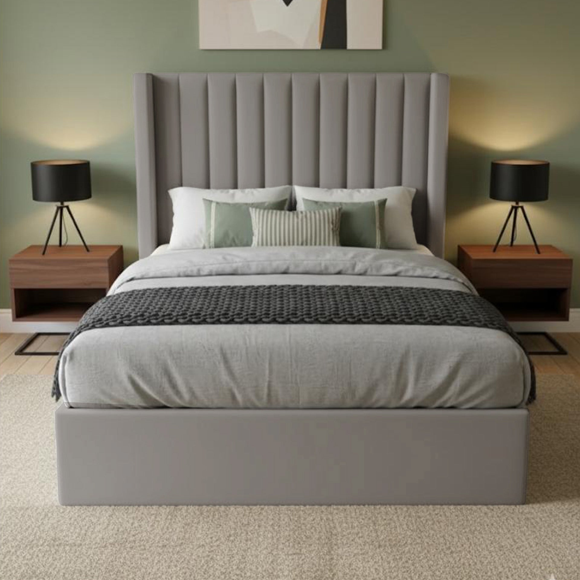 Alure Ottoman bedin Grey or Ivory