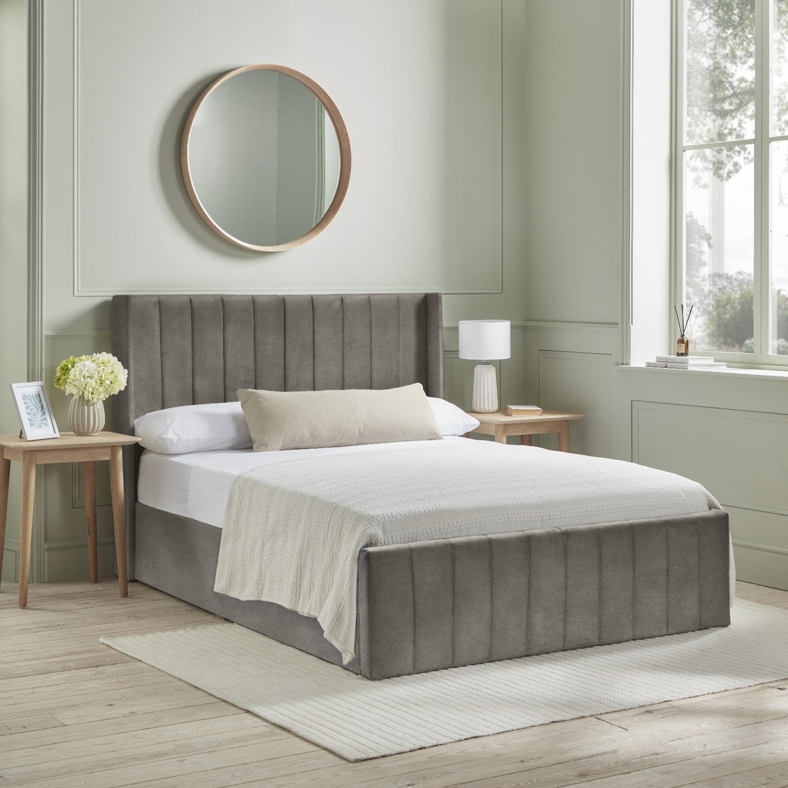 Lisa Ottoman Storage Bed in Grey or Charcoal