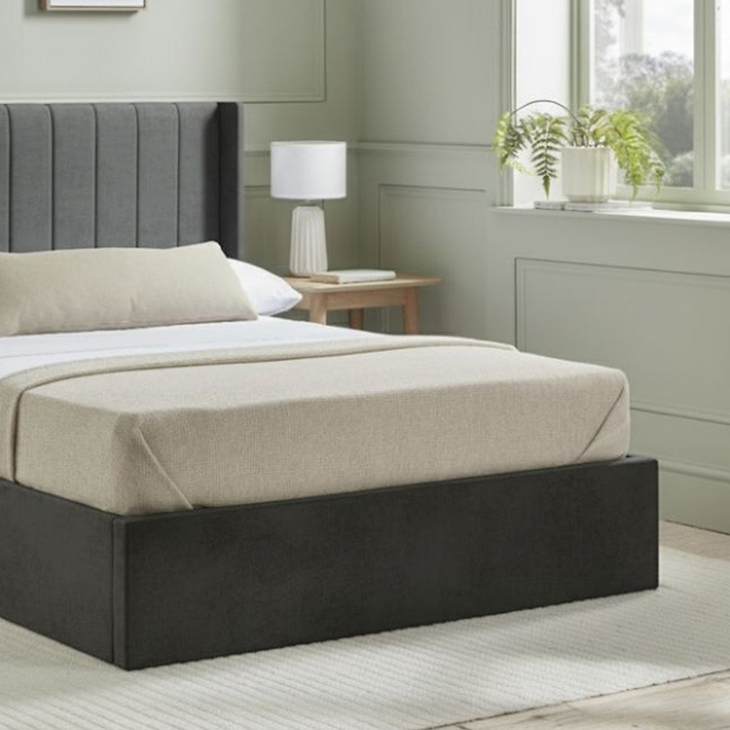 Emila Ottoman Storage Bed in Light Grey or Dark Grey