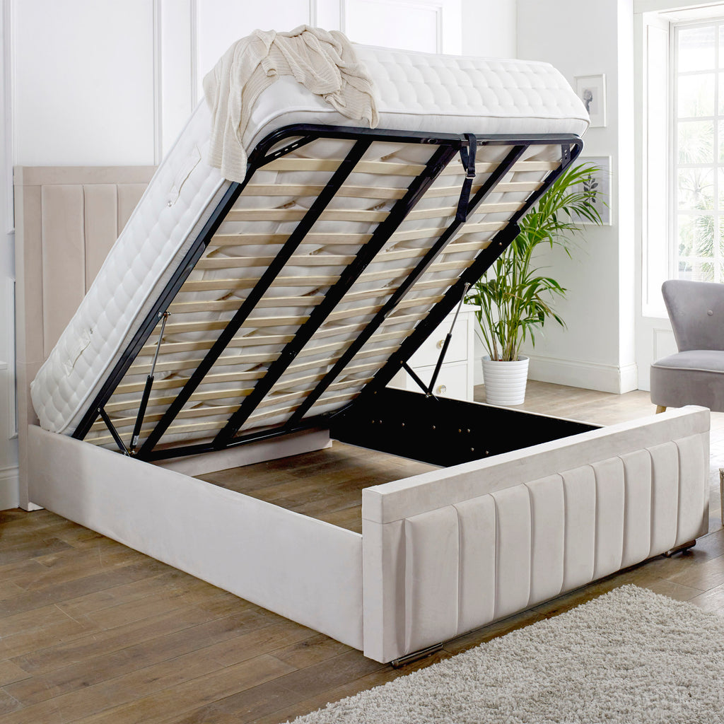 Grusela Ottoman Bed in Ligh grey, Dark Grey or Cream