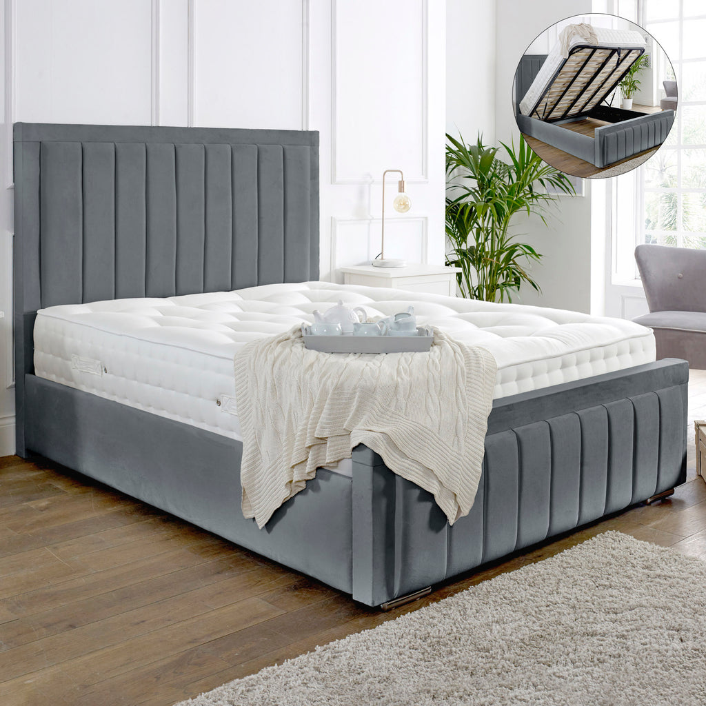 Grusela Ottoman Bed in Ligh grey, Dark Grey or Cream