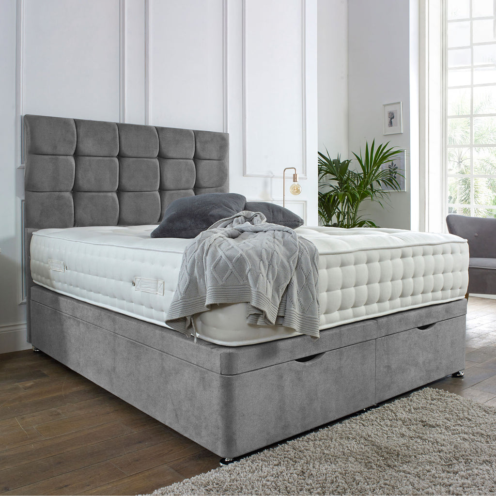 Kingston Ottoman Storage Bed in Grey, Teal, Pink or black