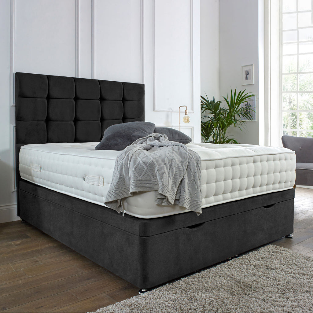 Kingston Ottoman Storage Bed in Grey, Teal, Pink or black