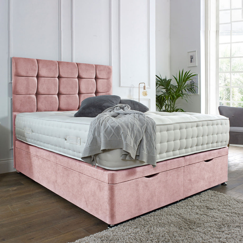 Kingston Ottoman Storage Bed in Grey, Teal, Pink or black