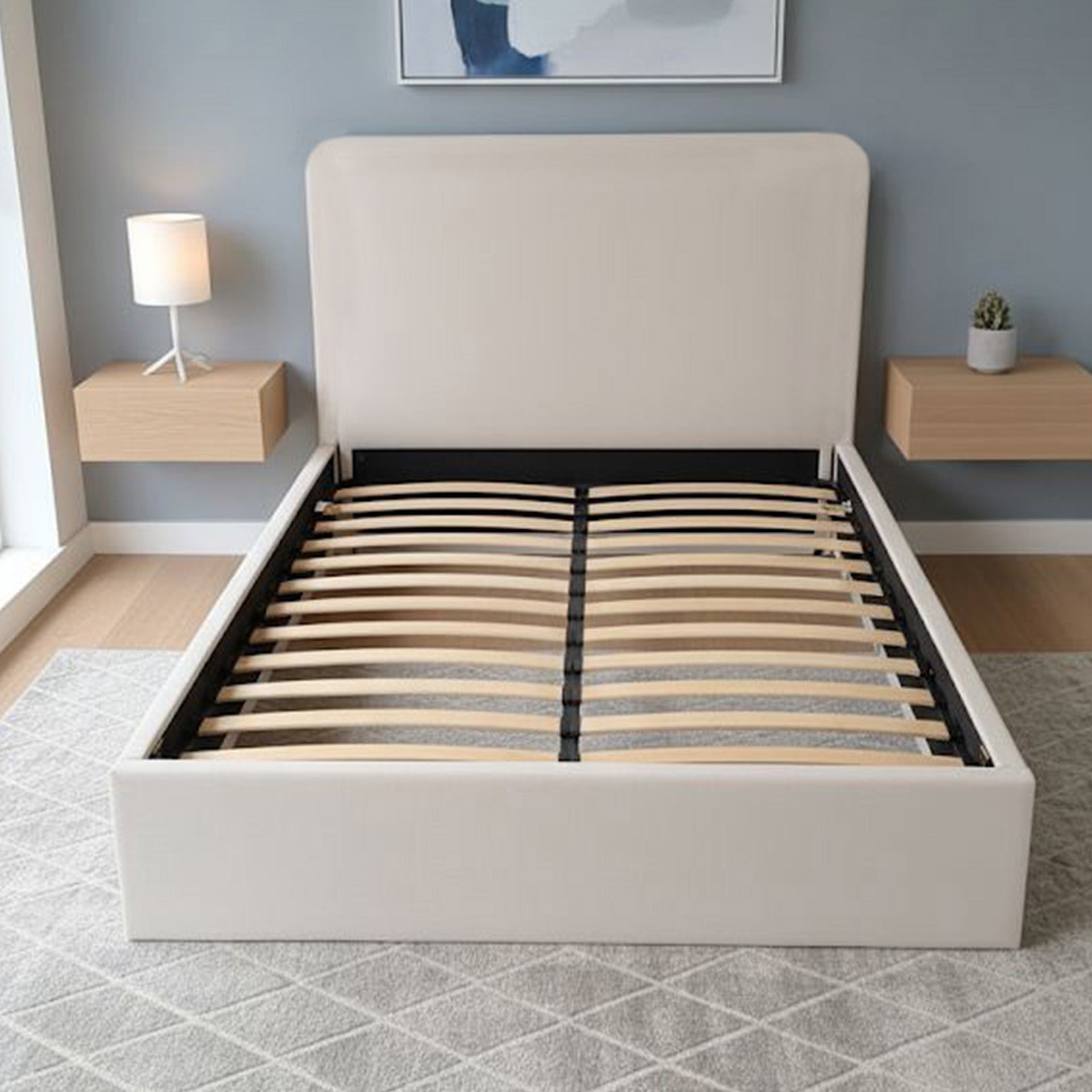 Milano Ottoman storage bed in Ivory