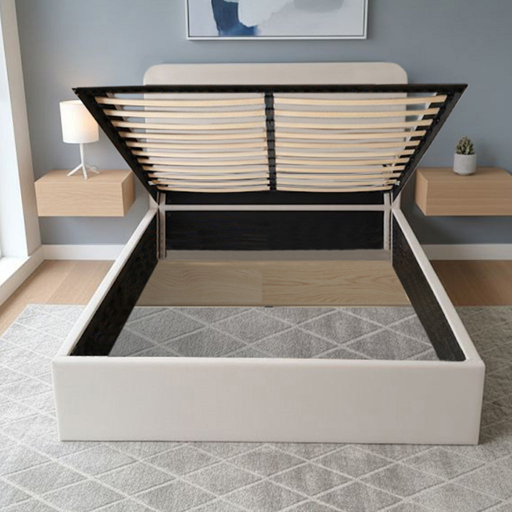 Milano Ottoman storage bed in Ivory