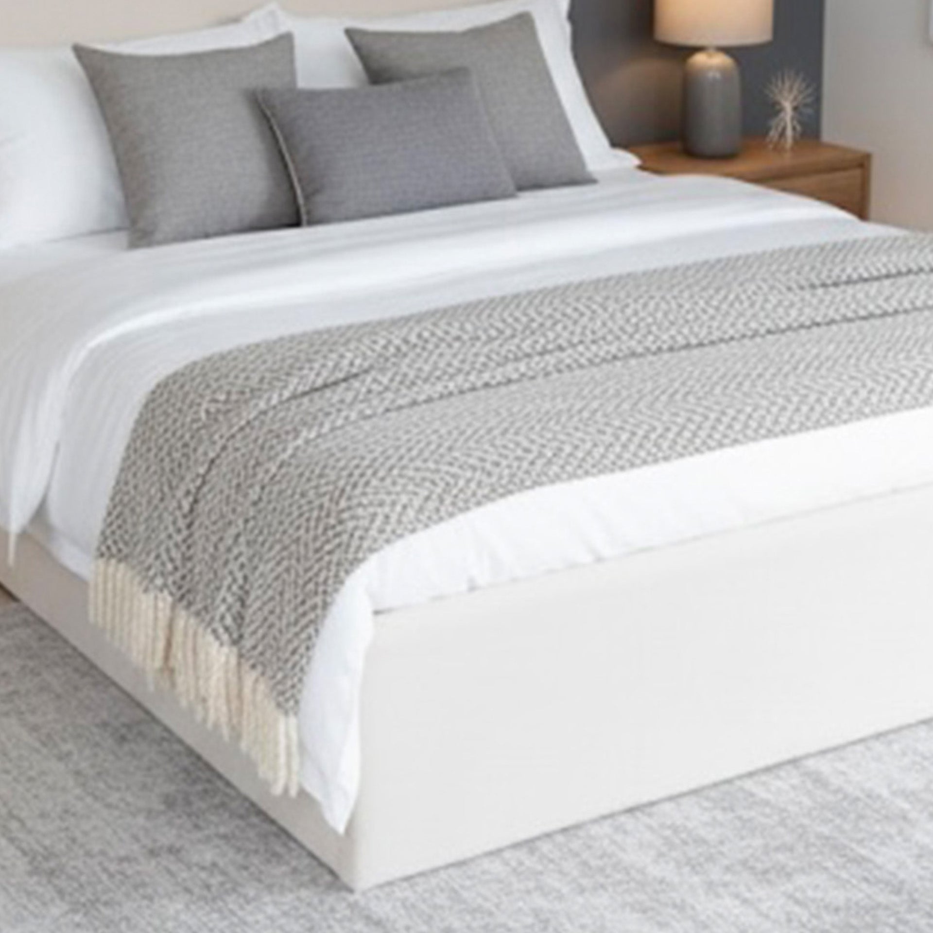 Valenciaga Ivory Ottoman storage Bed