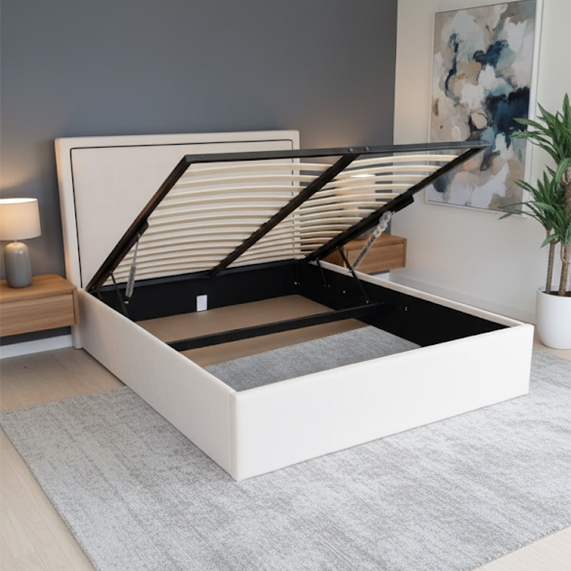 Valenciaga Ivory Ottoman storage Bed