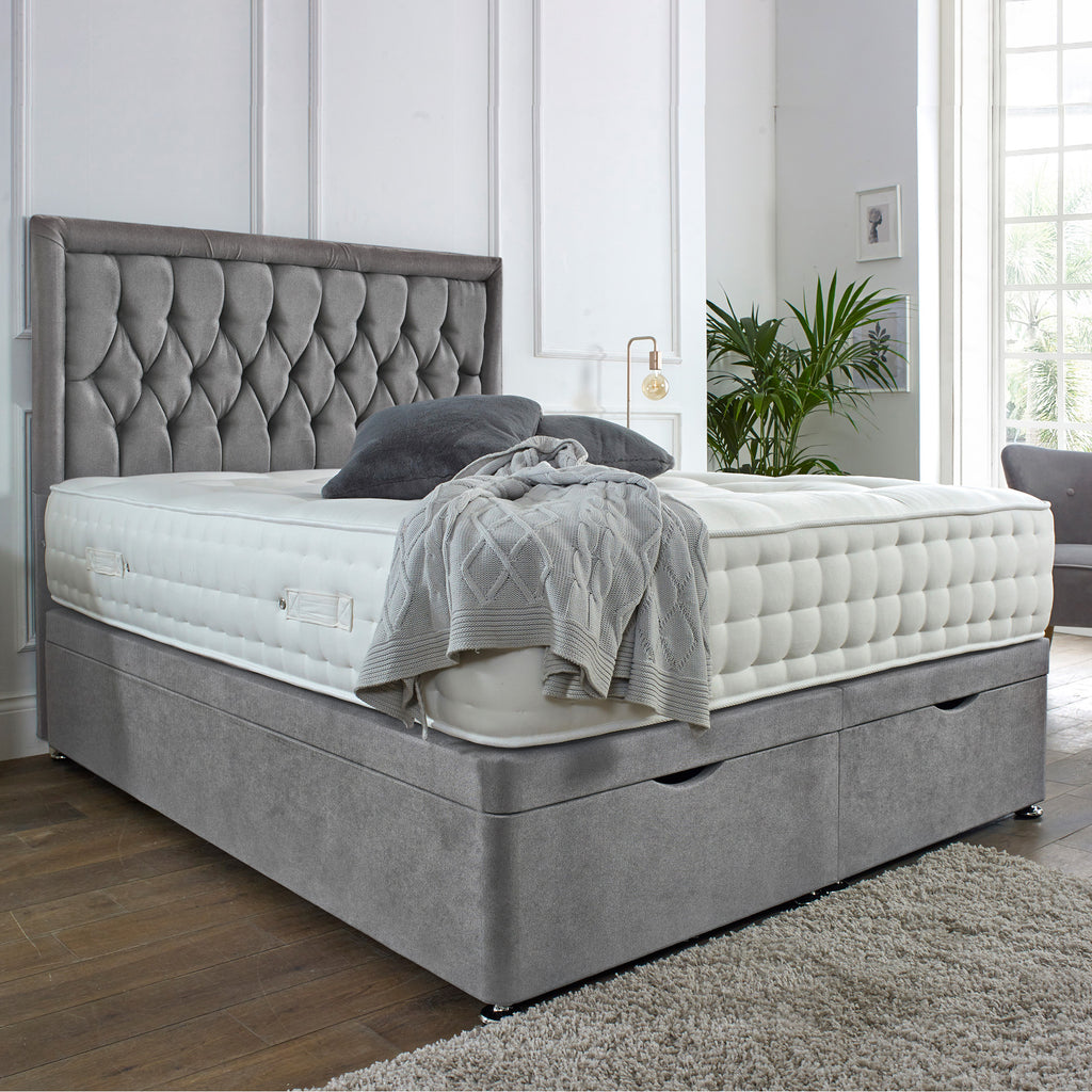 Winston Ottoman Storage Bed in Grey, Teal, Pink or black