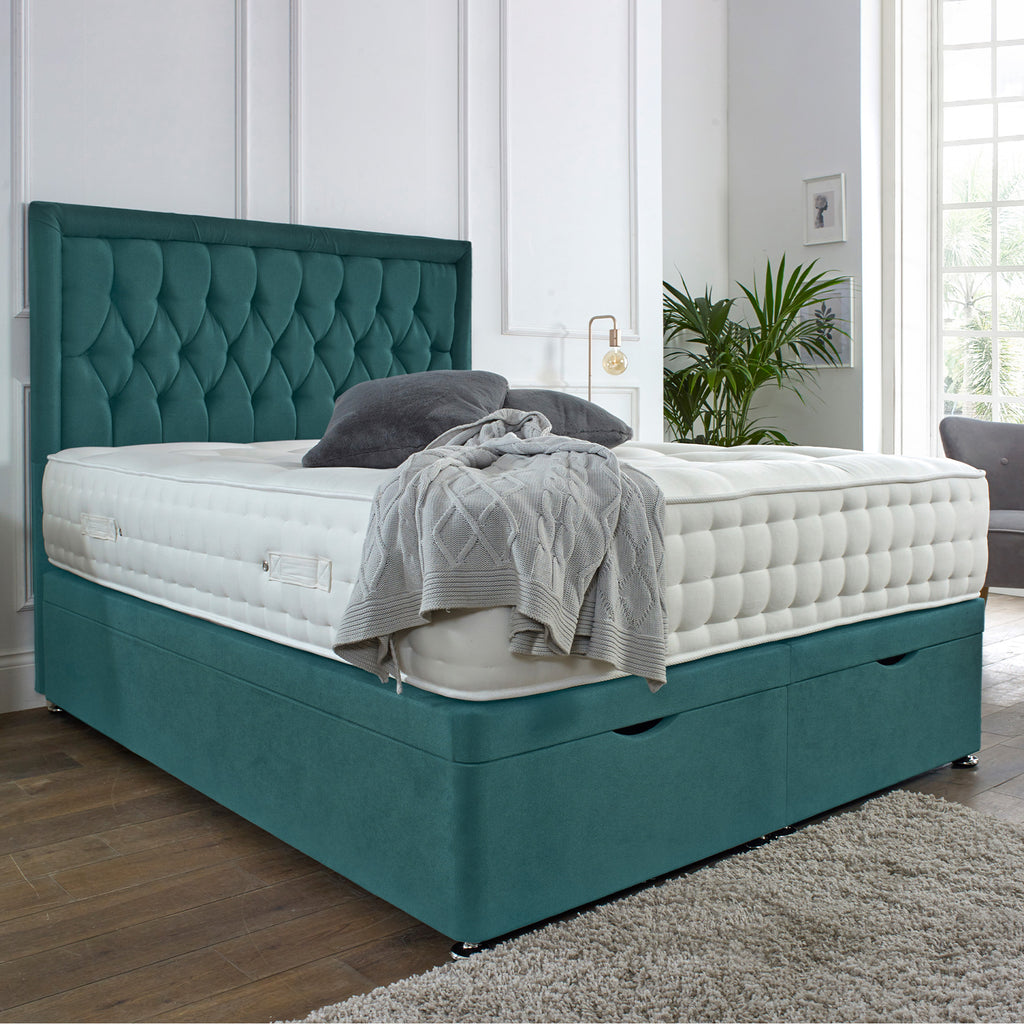 Winston Ottoman Storage Bed in Grey, Teal, Pink or black
