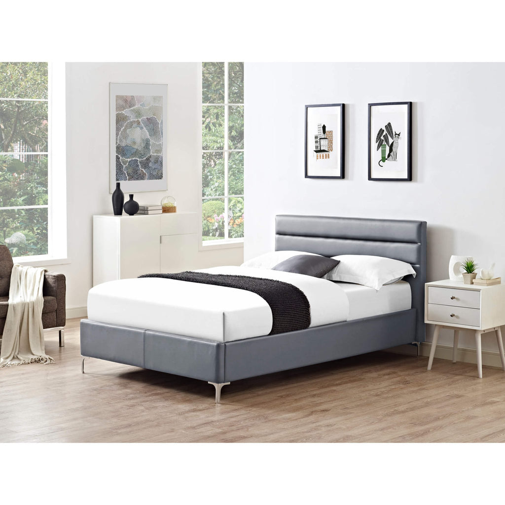 Marla Grey Leather Bed