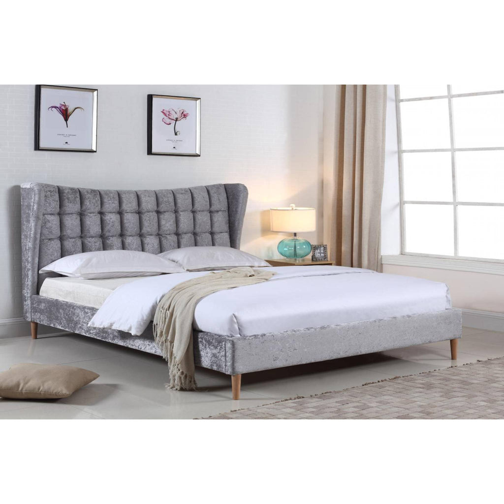 Bromley Crushed Velvet Silver Bed