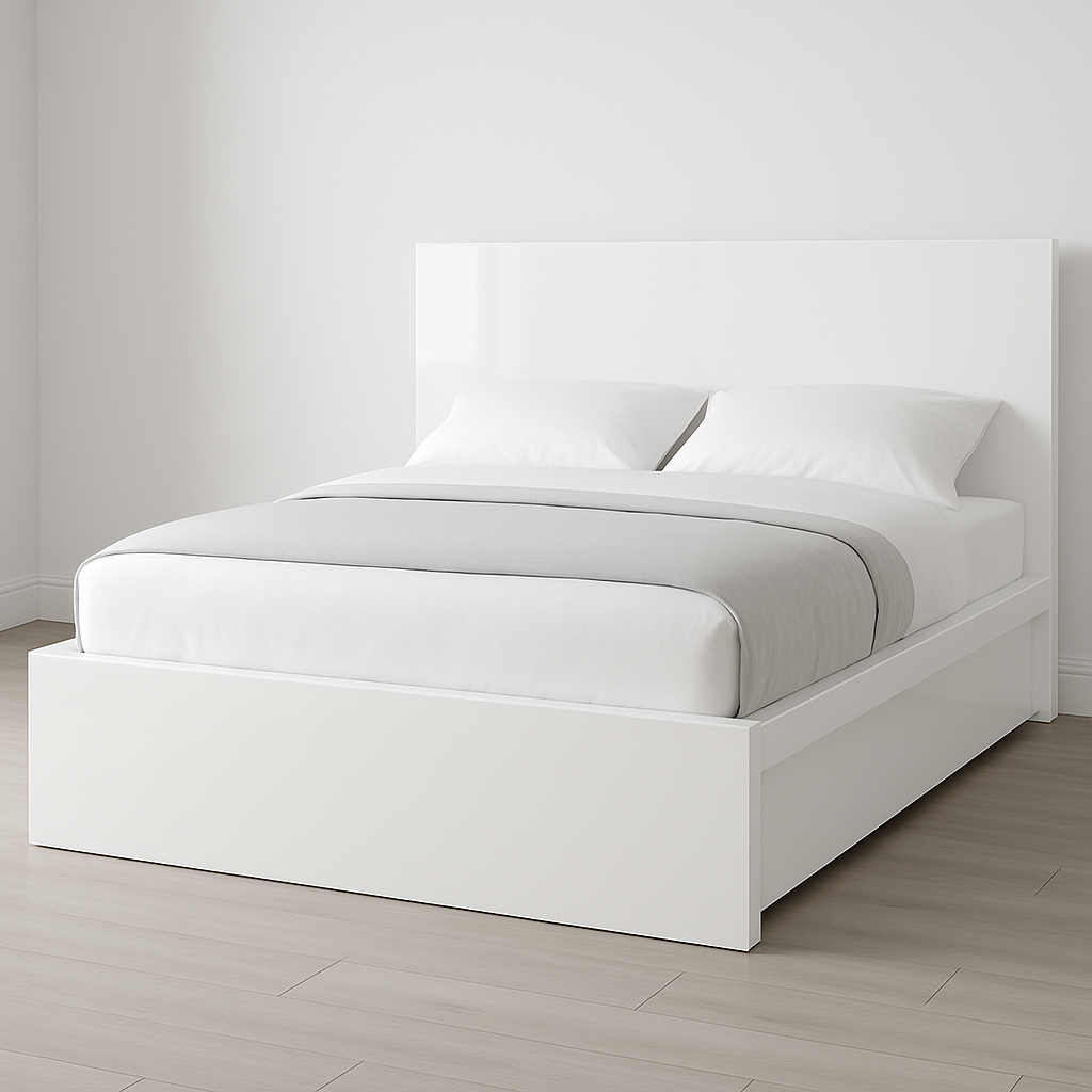 Sandona High Gloss White Bed